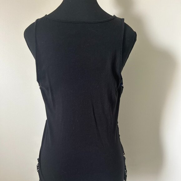 Express Blue & Black Lace Tank Top - Picture 3 of 4